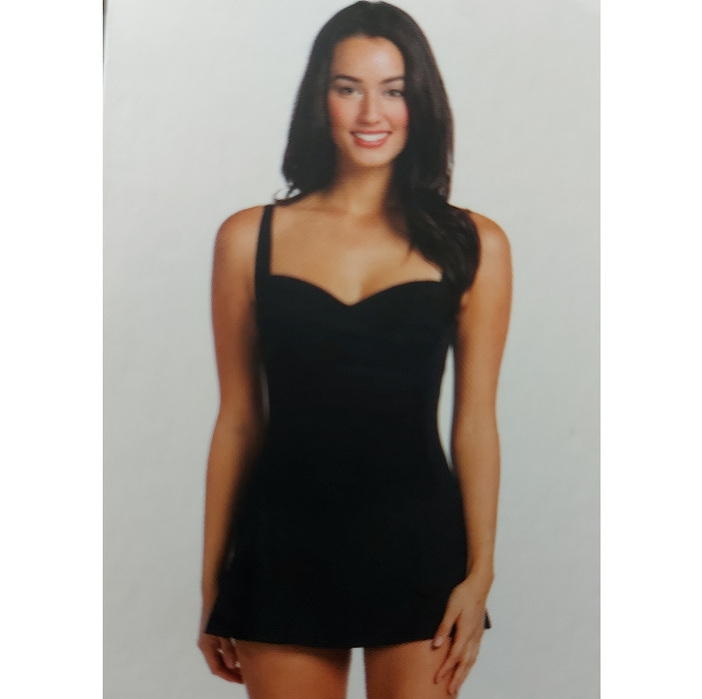 Rose marie reid swim sweethert swimdress with ajustables straps color black